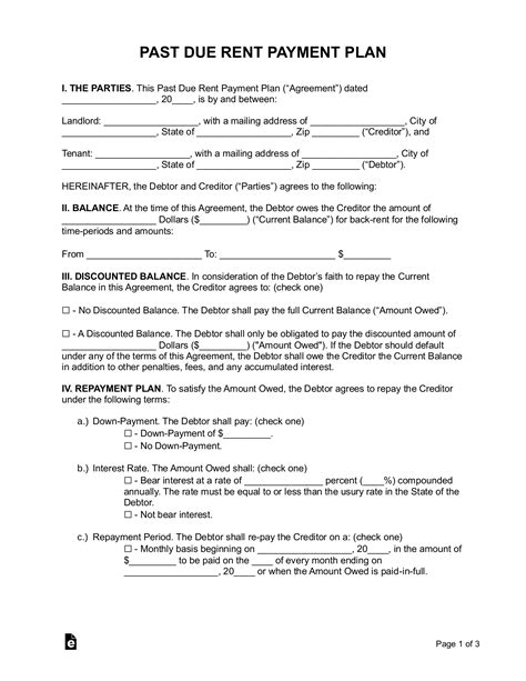 Free Payment Plan Agreement Template - PDF | Word – eForms