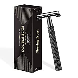 DreamGenius Double Edge Safety Razor, Long Handle Butterfly Open Razors ...