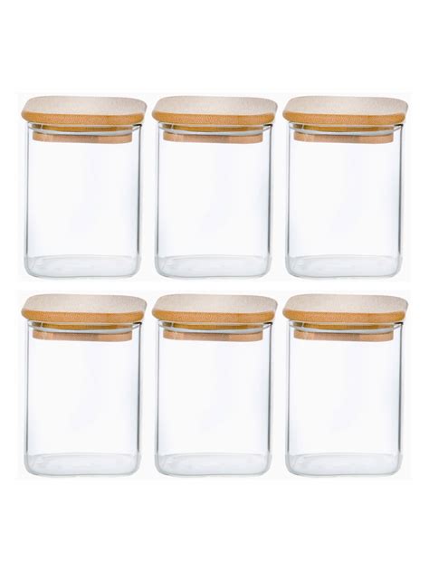 Goodhomes Glass Storage Jar Set With Wooden Lid (Set Of 6Pcs) – GOOD HOMES
