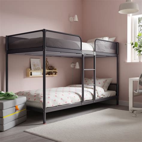 TUFFING Bunk bed frame, dark grey, 90x200 cm - IKEA