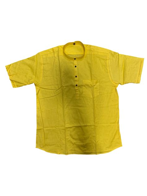 Southloom Yellow Short Cotton Kurta Shirt for Men – Southloom.com ...