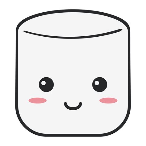 Marshmallow cartoon. Marshmallow character design. White marshmallows ...