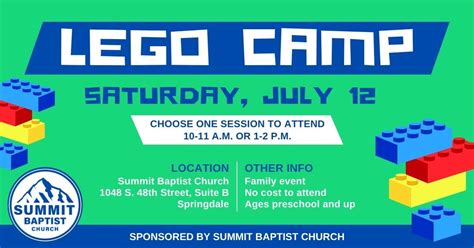 Lego Camp at Summit, 1048 S. 48th Street, Springdale, AR, United States ...