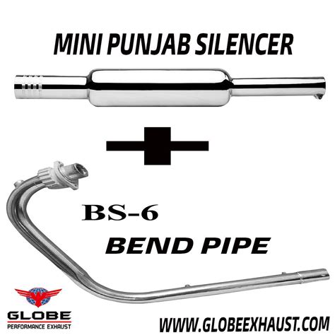 BS6 Bend Pipe Plus Mini Punjab Silencer For Classic , Standard , Elect
