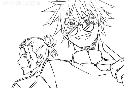 Jujutsu Kaisen Coloring Pages Gojo Satoru Drawing Color