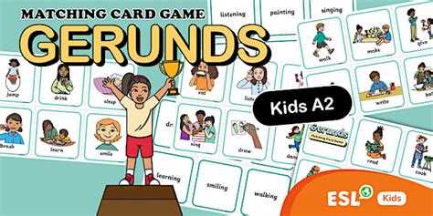 ESL Gerunds Matching Card Game {Kids}