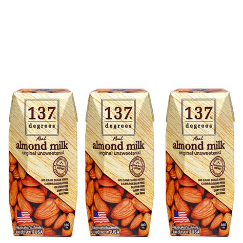 137 degrees Almond Milk Unsweetened (3 x 180ml)