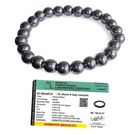 Buy SOLAVA Original Hematite Bracelet with Lab Certificate for Unisex ...