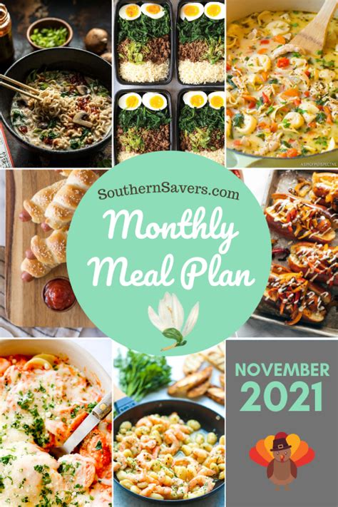 Southern Savers FREE November 2021 Monthly Meal Plan :: Southern Savers