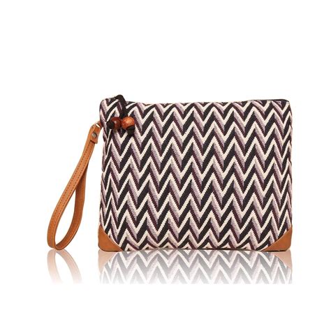 ASTRID Cotton Black And White Zig Zag Pouch : Amazon.in: Beauty
