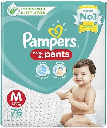 Pampers Medium size baby diapers (MD), 76 Count, Anti Rash diapers ...