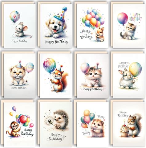 Geburtstagskarte Glückwunschkarten Postkarten Set mit 12 ...