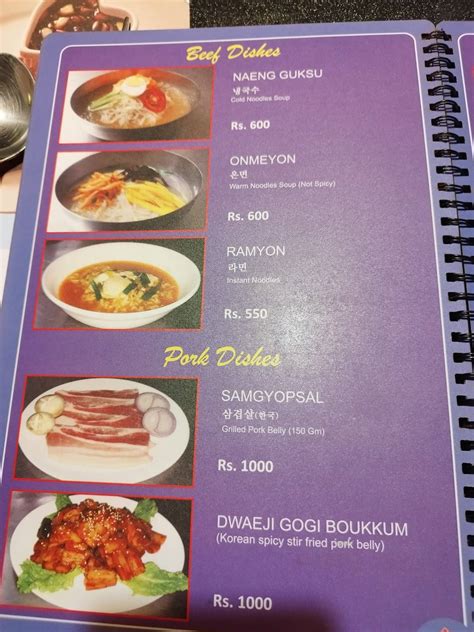 Menu at New Seoul Hotels - Korean and Japanese Hotel in Chennai, Chennai