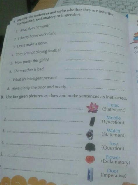 identify the sentence and write whether they are assertive,interrogativ ...