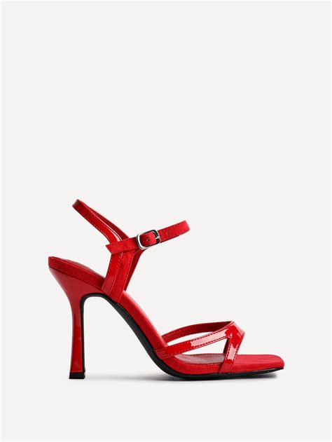 Red Patent Stiletto Heeled Sandal – Linzi