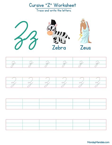 10 Cursive Z Worksheets (Free Letter Writing Printables)