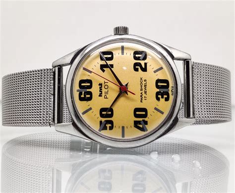Hmt Pilot Mechanical Handwinding Movement stainless Steel Para Shock ...