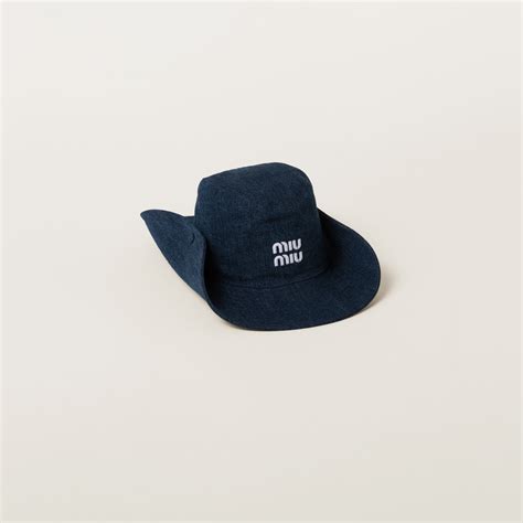 Blue/white Denim Hat | Miu Miu
