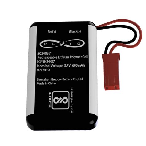 Pluto LiPo Battery 600mAh – 3.7V 1S Rechargeable Drone Battery for ...