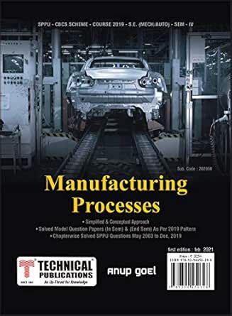 Manufacturing Processes for SPPU 19 Course (SE - IV -MECH-202050 ...