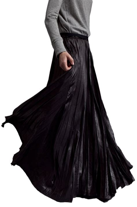 A.L.C. Pleated Long Skirt in Black | FWRD