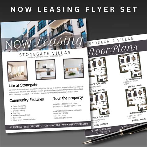 Apartment for Rent Flyer, Now Leasing Flyer, Home for Rent ...