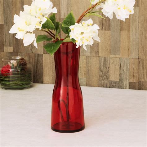 Buy Eadric Solid Round Single Pc. Beaker Vase - Glass - Red from Home ...