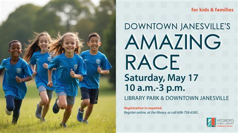 Downtown Janesvilles Amazing Race (kids & families), Hedberg Public ...