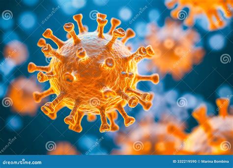 Microscope Virus Close Up with Blurry Background Stock Illustration - Illustration of technology ...