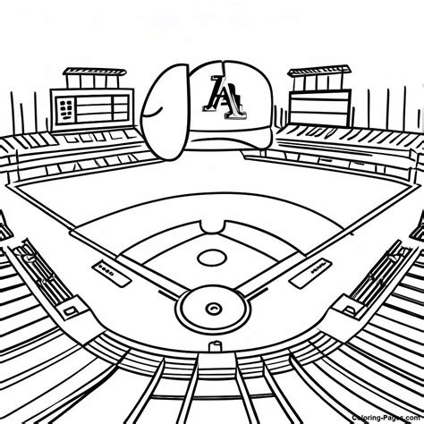 Dodgers Baseball Stadium Coloring Page | Coloring-Pages.com