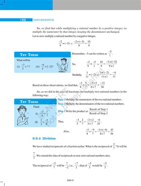Rational Numbers - NCERT Book of Class 7 Mathematics