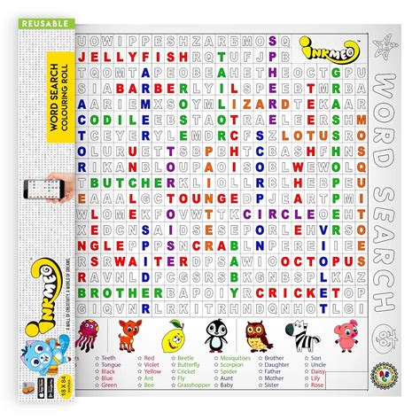 Buy Inkmeo | Word Search Reusable Colouring Roll | AR Enabled ...