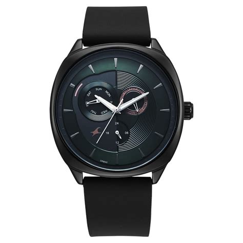 Buy Online Fastrack Tick Tock Quartz Multifunction Green Dial Leather ...