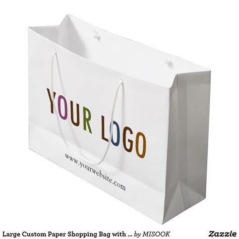 Large Custom Paper Shopping Bag with Company Logo | Zazzle | Custom ...
