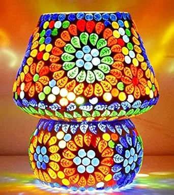 Buy Mosaic Style Dome Shaped Glass Table Lamp | Multicolour Online at ...