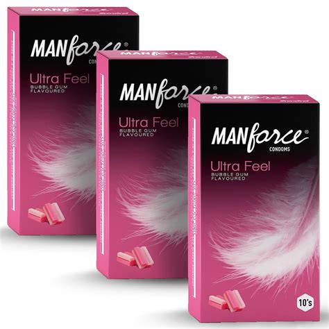 Buy Manforce Ultra Feel Bubblegum Flavoured Condoms for Men | 30 pcs ...
