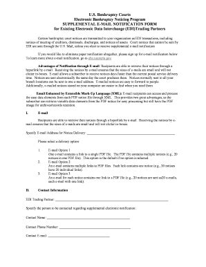 Fillable Online ebn uscourts supplemental email notification form Fax ...