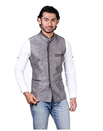 Buy Amora Men's Blended Jute Koti (Waistcoat/Nehru Jacket ...