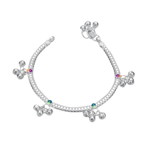 Joyalukkas Divino Silver Collection Sterling Silver Anklets : Amazon.in ...