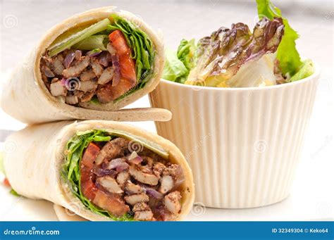 Kafta Shawarma Chicken Pita Wrap Roll Sandwich Stock Photo - Image of ...