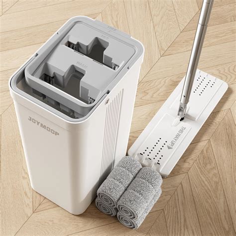 JOYMOOP Mop and Bucket Set with Wringer, Flat Mops for Floor Cleaning ...
