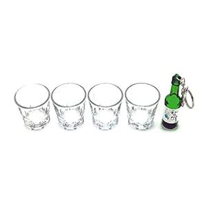 Buy Korean Soju Shot Glass Set with Soju Bottle Key Ring (4pcs) Online ...