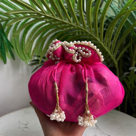 Pearl Organza Potlis - Elegant Wedding Potli Bags | The Wedding Element