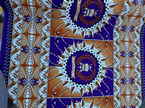 Polynesian Tapa Fabric With Tonga Island Seal