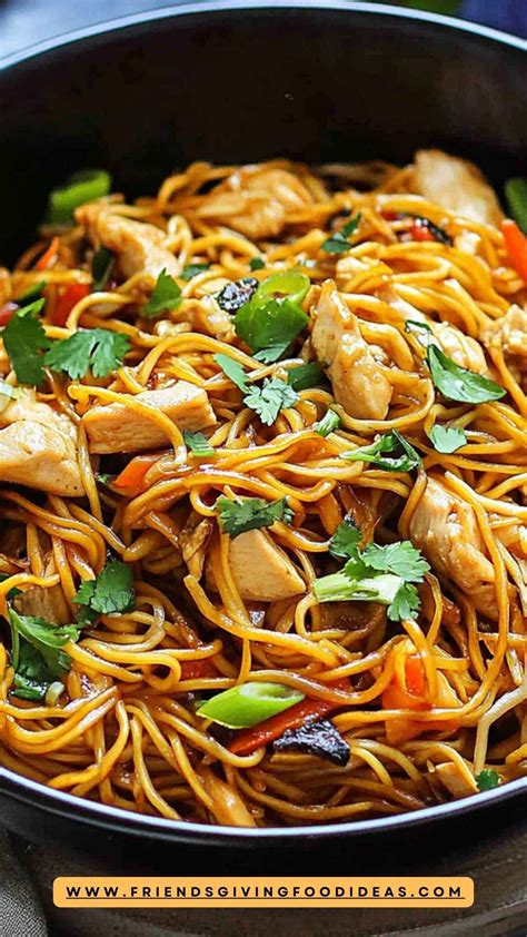 Healthy Chicken Chow Mein Recipe - Friendsgiving Food Ideas