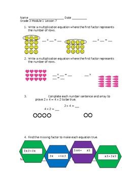 Grade 3 Module 1 Lesson 7 的图像结果