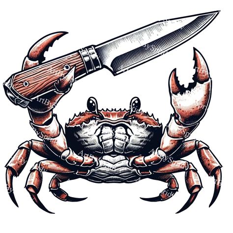Crab Holding a Knife Download PNG Clipart, Transparent Unique Clip Art ...
