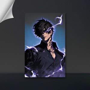 VIRGIN ARTS | SUNG JIN WOO | SOLO LEVELING | ANIME | 300 GSM A4 FRAMED ...