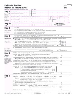 540 2000 Fillable Form - Fill and Sign Printable Template Online