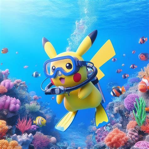 Pikachu goes Scuba Diving by ChrisGraduate27 on DeviantArt